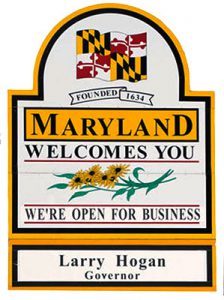 Maryland welcome sign